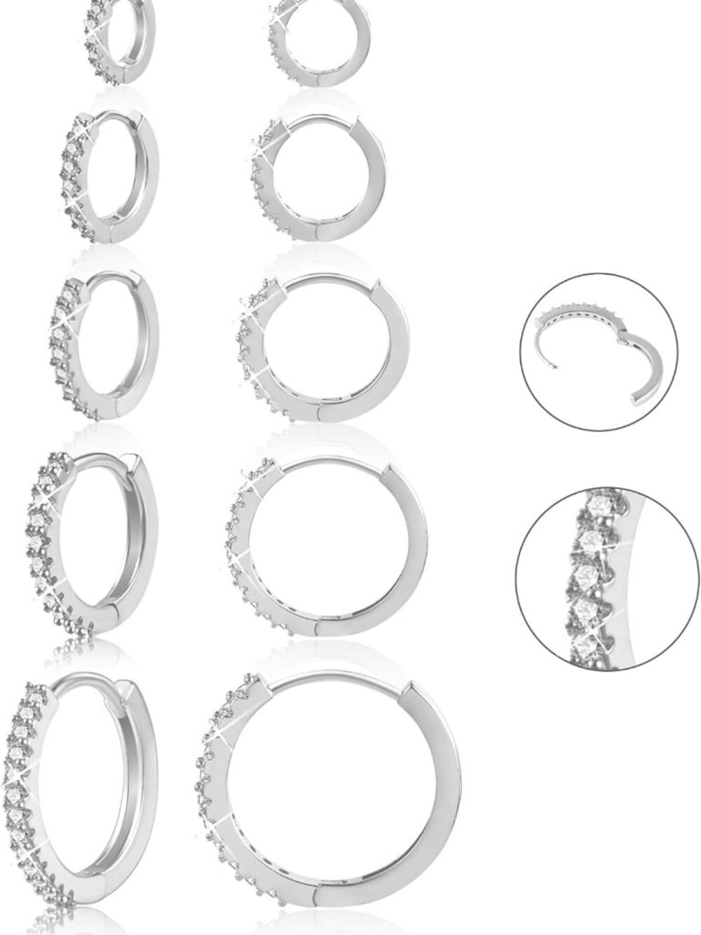 Chic 14K Gold & Silver Hoop Earrings Set for Women | Cartilage Huggies Style